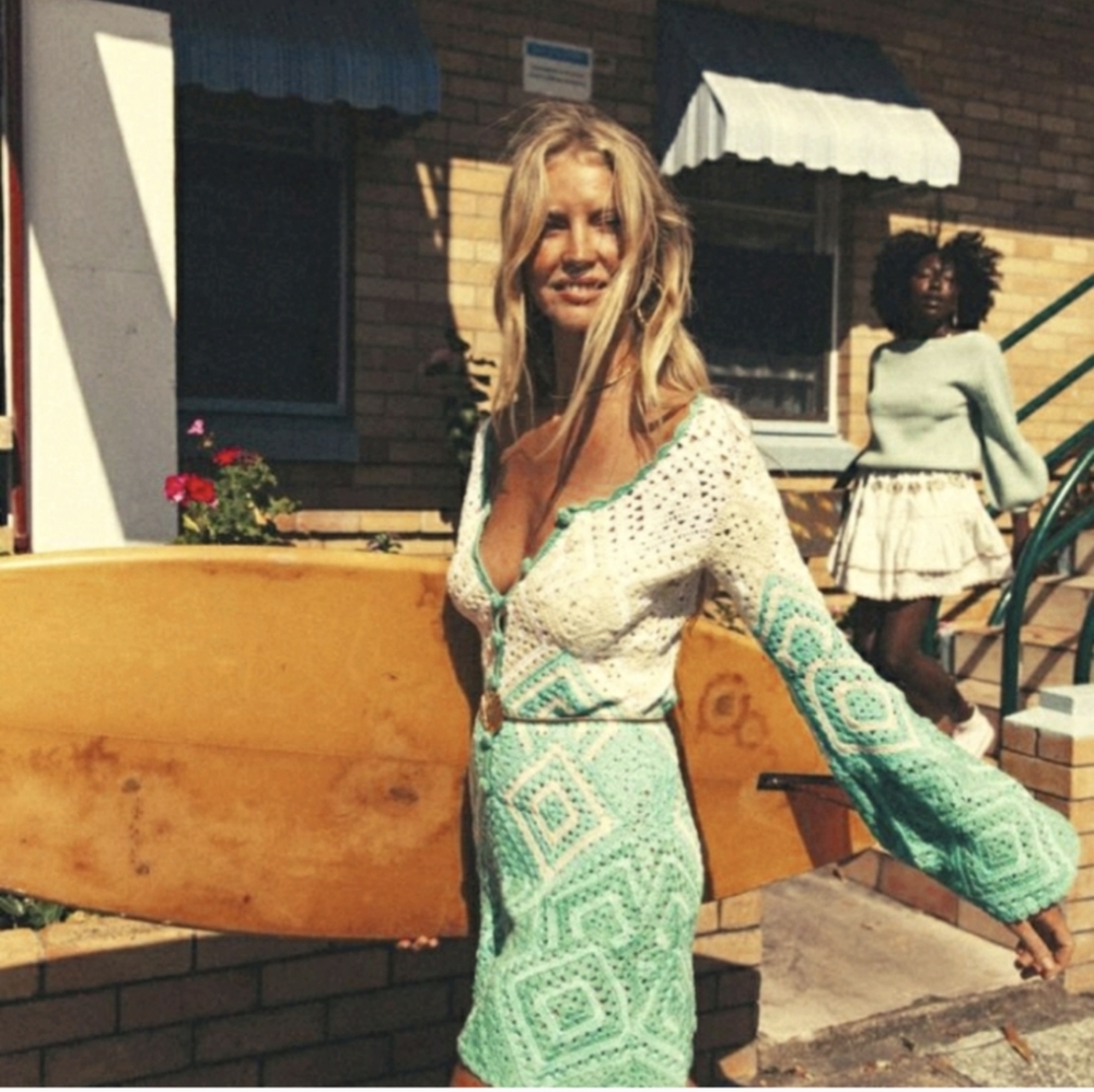 Chasing Unicorns California Crochet Ombre Dress XS - Picture 5 of 16